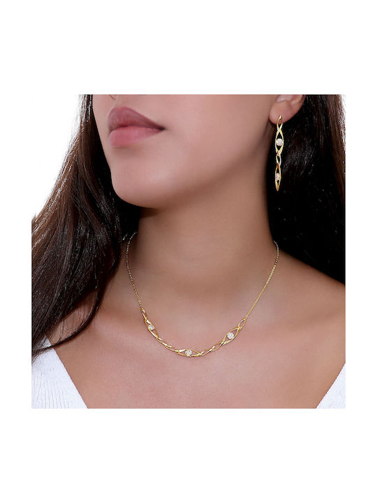 Necklace from Gold 14K with Zircon