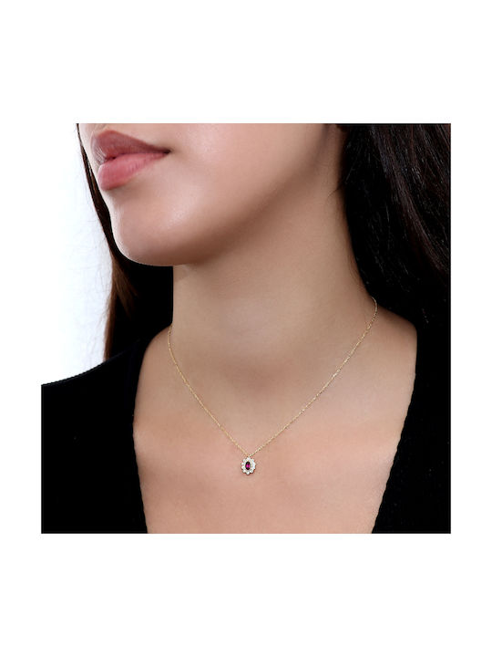 Necklace from Gold 14K with Zircon