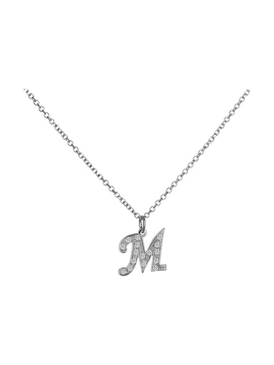 Halskette Monogramm aus Gold 18k mit Diamant