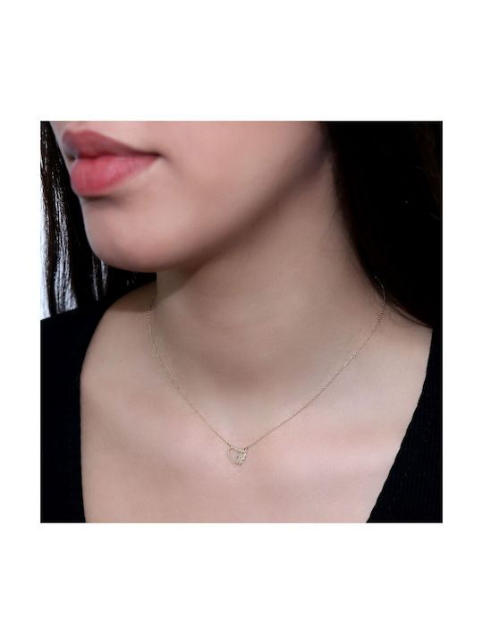 Necklace with design Heart from Gold 14K