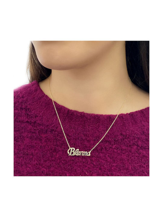 Necklace Name from Gold 14K