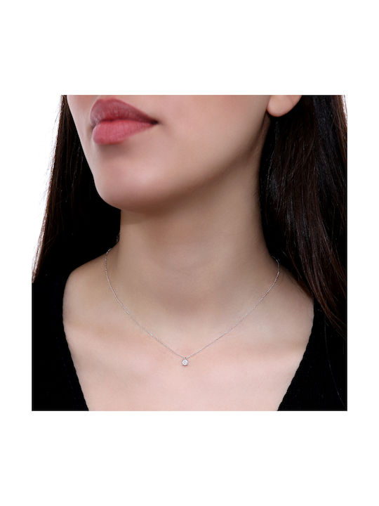 Necklace from White Gold 18k with Diamond