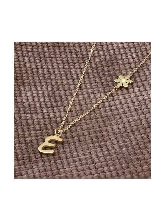 Necklace Monogram from Gold 14K with Diamond