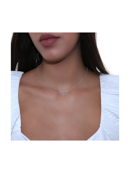 Necklace from White Gold 18k with Diamond