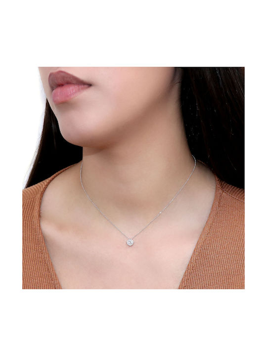 Necklace from White Gold 18k with Diamond