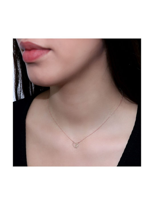 Necklace with design Heart from Rose Gold 14K