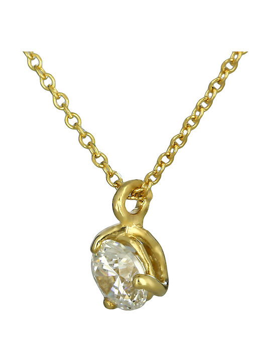 Necklace from Gold 9 K with Zircon