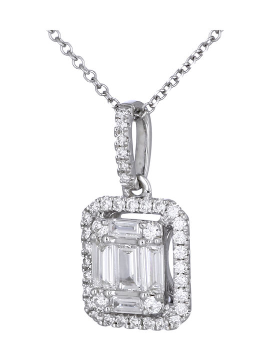 Necklace from White Gold 18k with Diamond