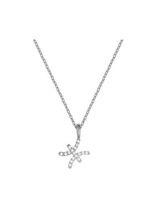 Necklace Zodiac Sign from Silver with Zircon