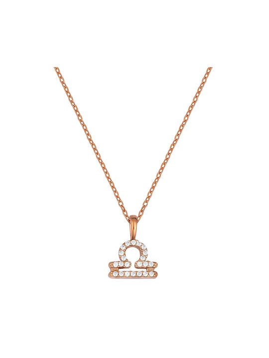 Necklace Zodiac Sign from Gold Plated Silver with Zircon