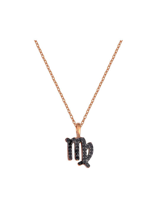 Necklace Zodiac Sign from Gold Plated Silver with Zircon