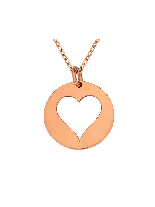 Necklace with design Heart from Gold Plated Silver