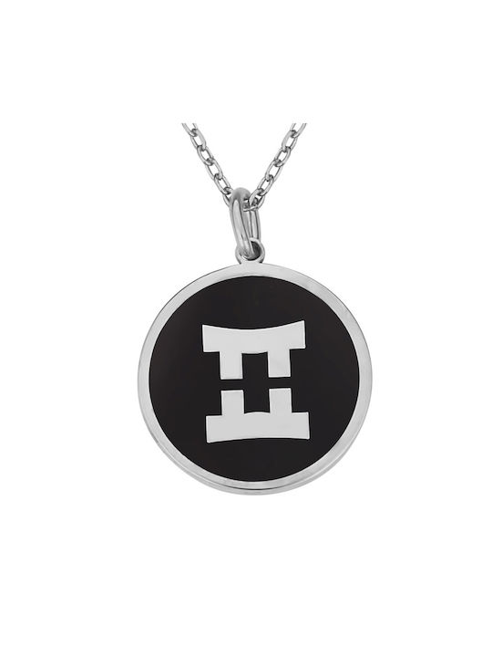 Necklace Zodiac Sign from Silver Black