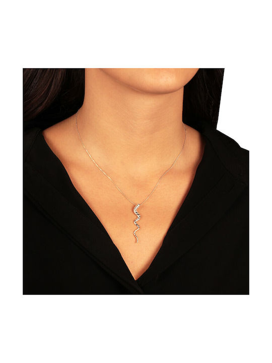 Necklace with design Snake from Silver