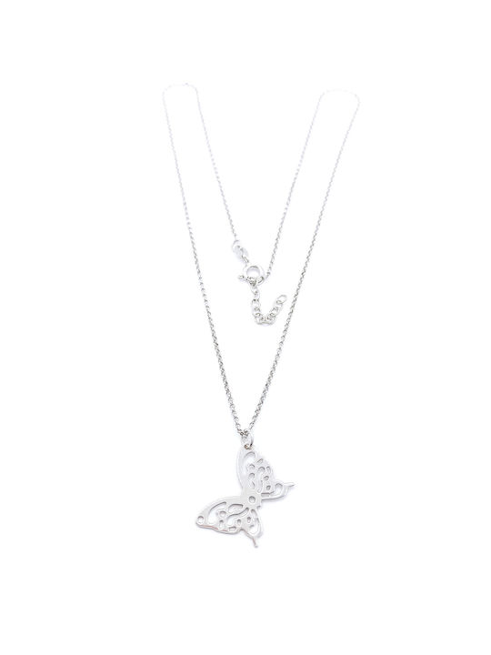 PS Silver Necklace with design Butterfly from Silver