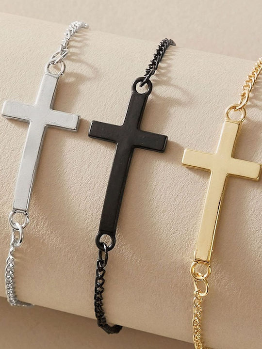 Bracelet Set Chain with Cross design made of Brass