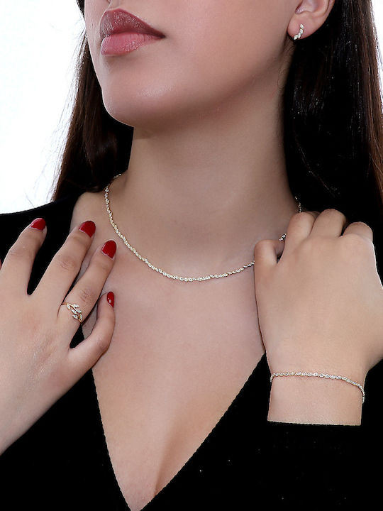 Bracelet Chain made of Gold 14K with Zircon