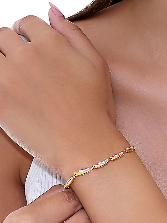 Bracelet made of Gold 14K with Zircon