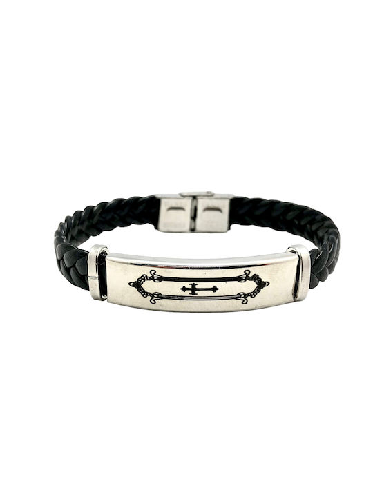 Medussa Herren Armband Id mit Design Kreuz aus Stahl