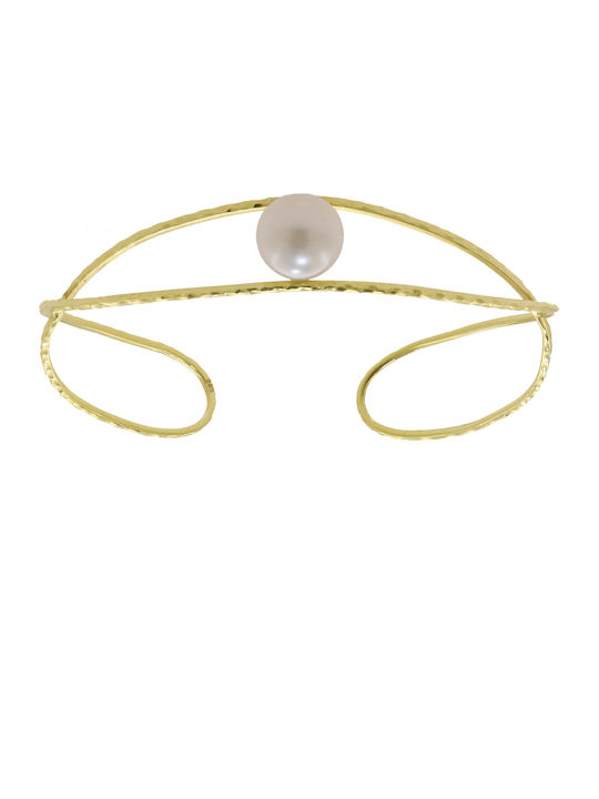 Bracelet Handcuffs made of Gold 14K with Pearls