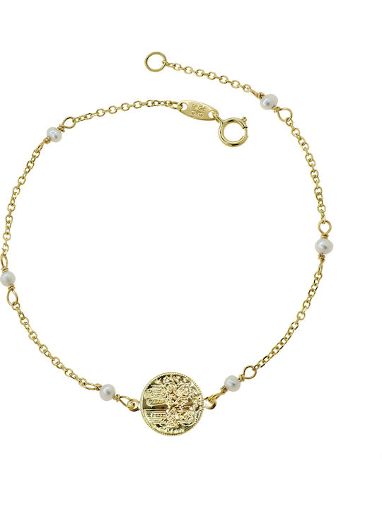 Armband Kette mit Design Istanbul aus Gold mit Perlen