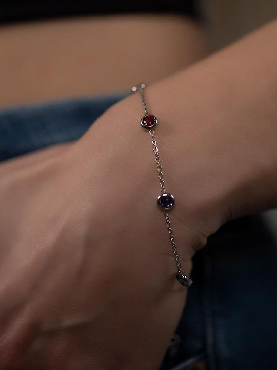 Bracelet Chain made of Steel with Zircon