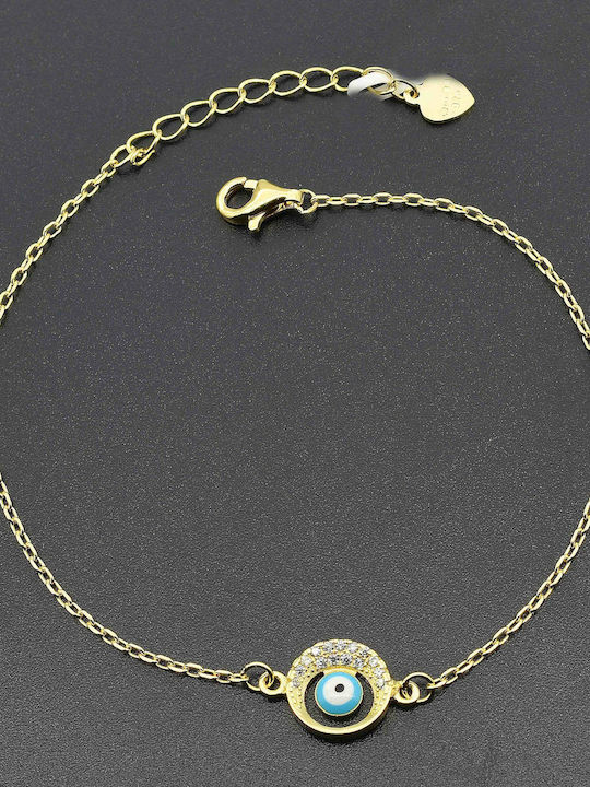 Bracelet Chain with design Eye made of Silver Gold Plated