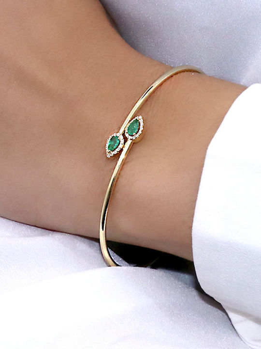 Bracelet Handcuffs made of Gold 14K with Diamond