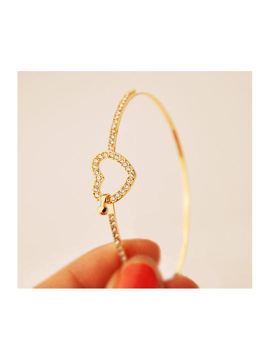 Bracelet with design Heart made of Brass Gold Plated