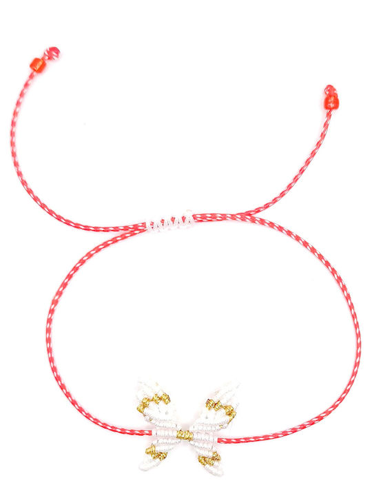 Athinodorou Handmade Γυναικείο Βραχιόλι Μαρτάκι Μακραμέ από Κορδόνι