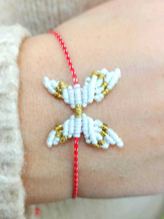 Athinodorou Handmade Γυναικείο Βραχιόλι Μαρτάκι Μακραμέ από Κορδόνι