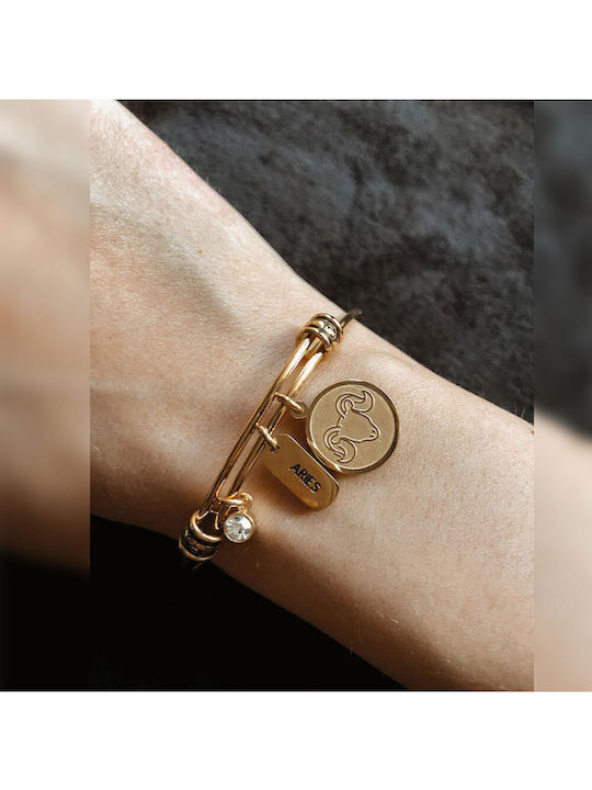 Natalie Gersa Women's Bracelet Handcuffs from Stainless Steel Gold Plated 21cm
