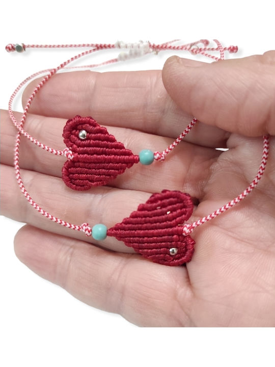The Art of Beading Women's Bracelet Set Martakia with design Heart made of Cord