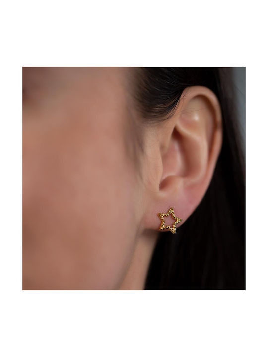 Single Earring Bar made of Steel Gold Plated