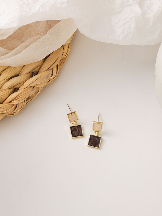 Pearl's Garden Gold Plated Dangle Earrings