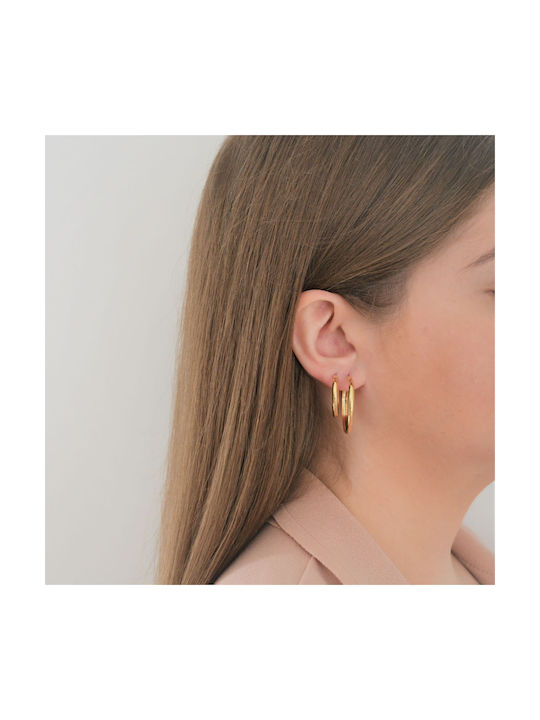 Earrings Hoops made of Gold 14K