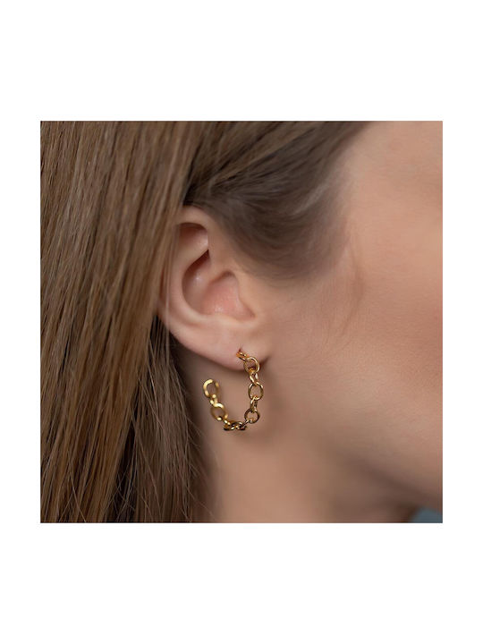 Earrings Hoops made of Steel Gold Plated