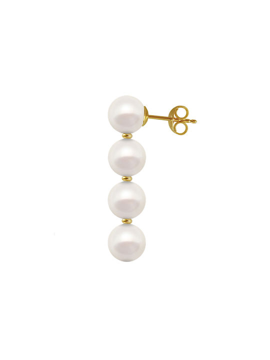 Earrings Pendants made of Gold 14K with Pearls