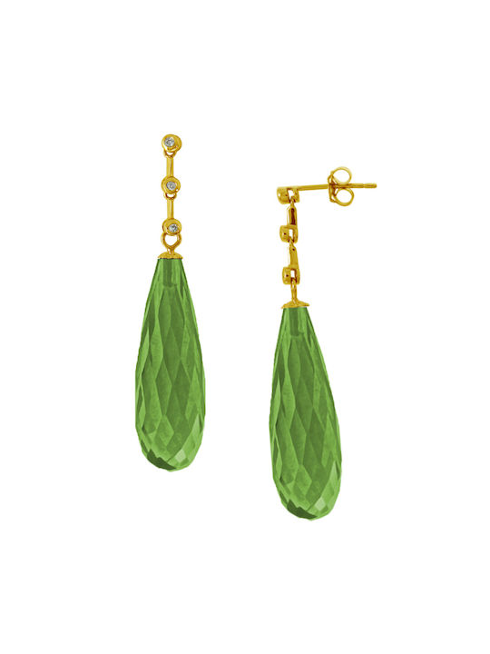 Earrings Pendants made of Gold 18K with Diamond