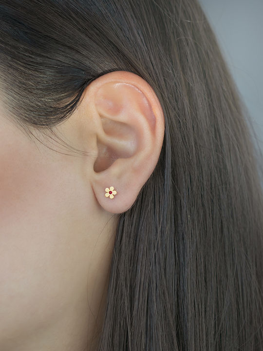 Margaritari Earrings made of Gold 14K with Stones & Pearls Margaritari Earrings made of Gold 14K with Stones & Pearls