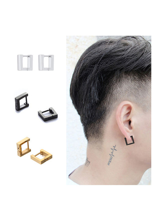 Bode Men's Earrings Hoops made of Steel Gold Plated