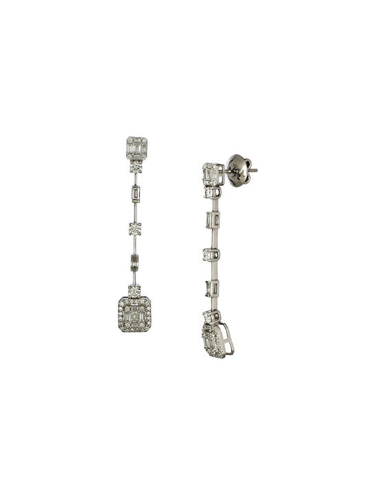 Earrings Pendants made of Platinum with Diamond