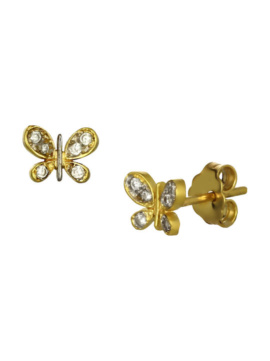 Earrings made of Gold 14K with Stones