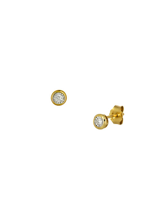 Earrings made of Gold 14K with Diamond