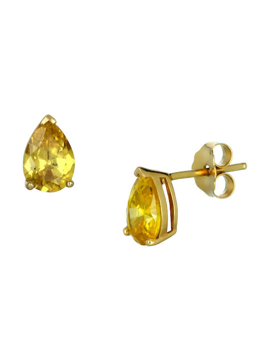 Earrings made of Gold 14K with Stones