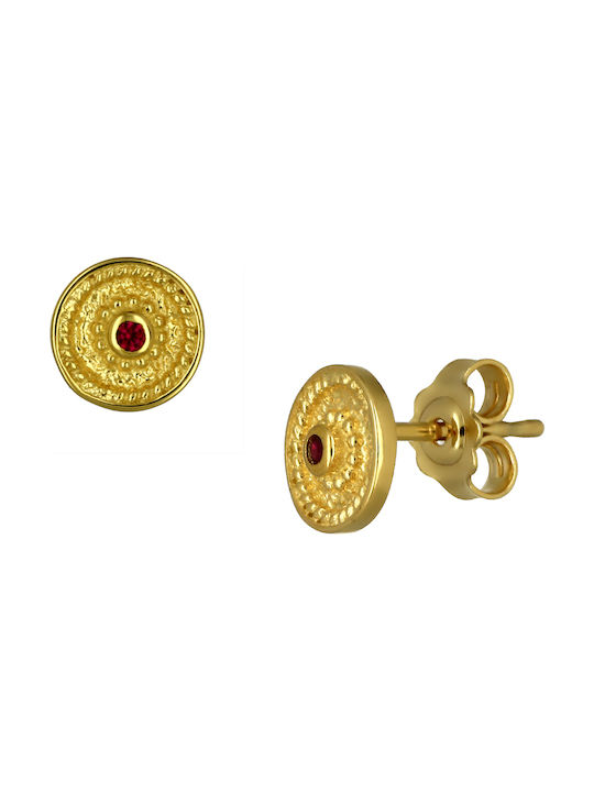 Earrings made of Gold 14K with Stones