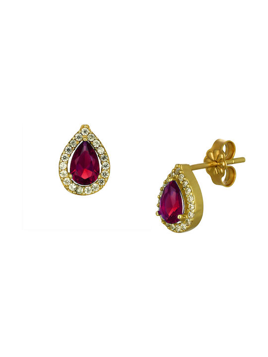 Earrings made of Gold 14K with Stones