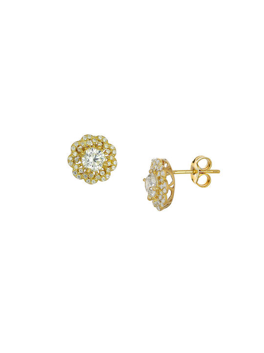 Earrings made of Gold 14K with Stones