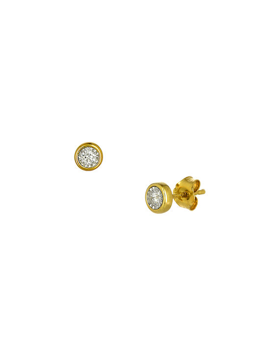 Earrings made of Gold 14K with Diamond