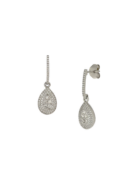 Earrings Dangling made of Platinum with Diamond